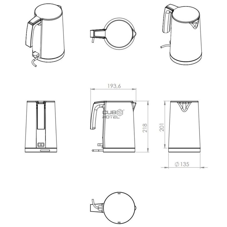 Hervidor Eléctrico DIVINE 1L Acero Inox Cepillado
